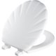 thumbnail image 1 of Asiento de inodoro Mayfair con carcasa esculpida, madera duradera, redonda, blanca, 1 of 8