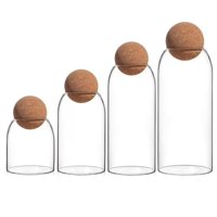 Disparo - Set 4 Botellas Frascos Contenedor Vidrio Con Tapa Corcho