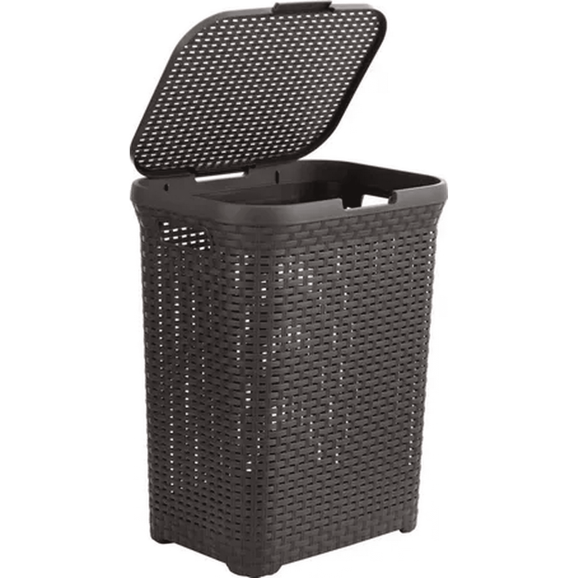Genérico - Canasto Ropa 60l Con Tapa Rattan Resistente