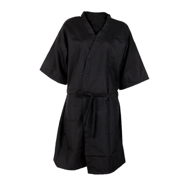 Capa De Corte De Pelo Con Cinturón Ajustable, Batas De Kimono Para Centro De Belleza, Peluquero De Mascotas, Color Negro