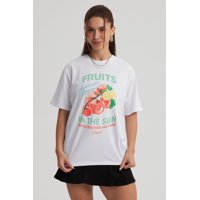 Fashionspark - Polera Mujer Oversize Recogido Blanco