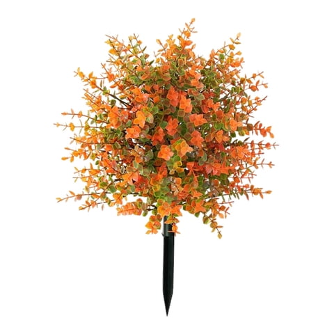 Magideal - Estaca De Jardín Con Plantas Artificiales, Decoración Otoñal, Flores Artificiales De Eucalipto Para Patio Exterior De Granja, Día De Acción De