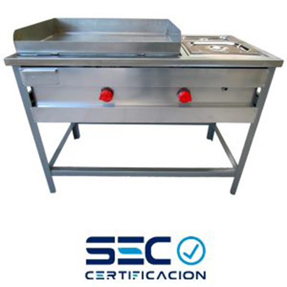 Cousiño - Churrasquera 50 X 70 Cm De Acero Con Baño María