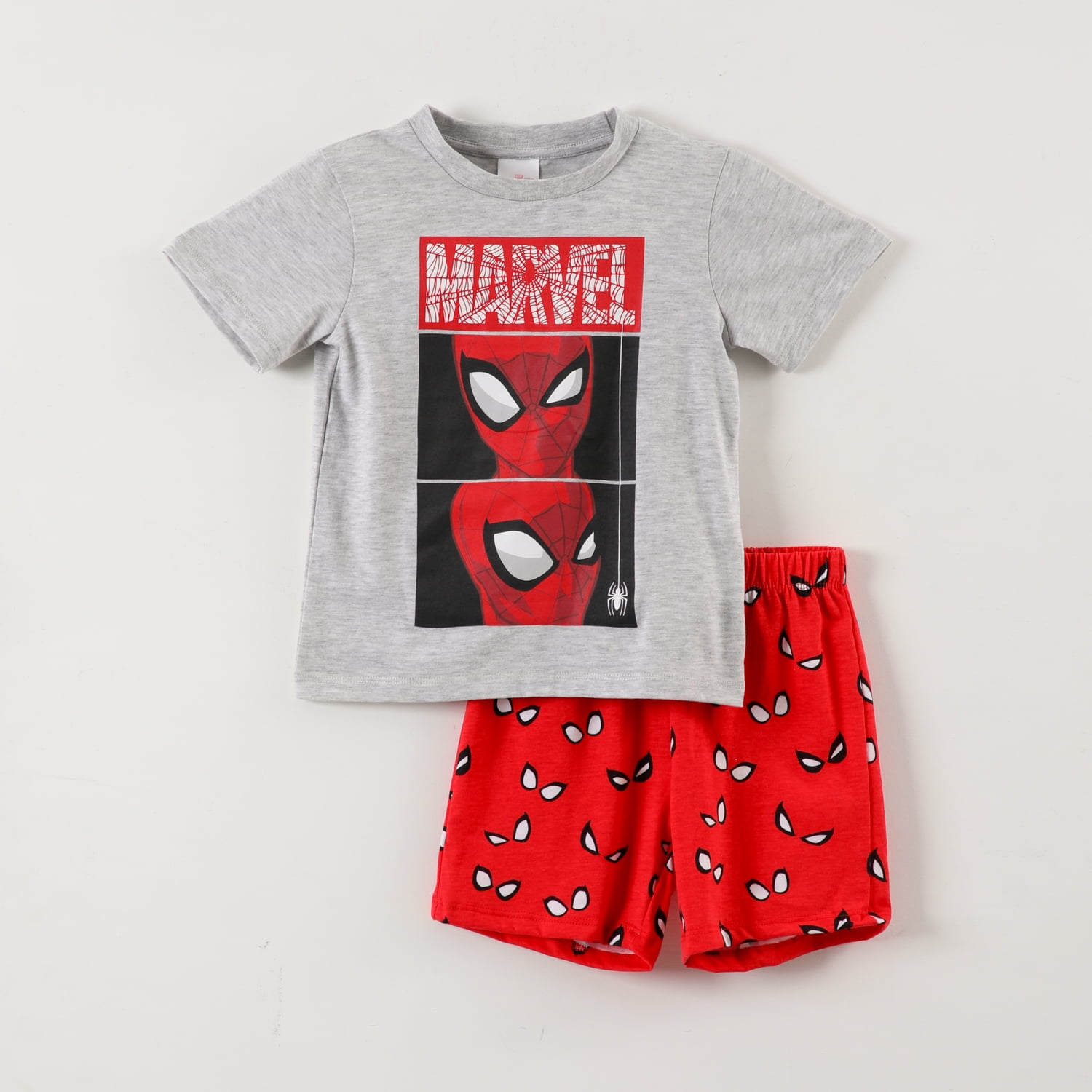 Pijama Corto Niño Spiderman Cabezas Gris Marvel