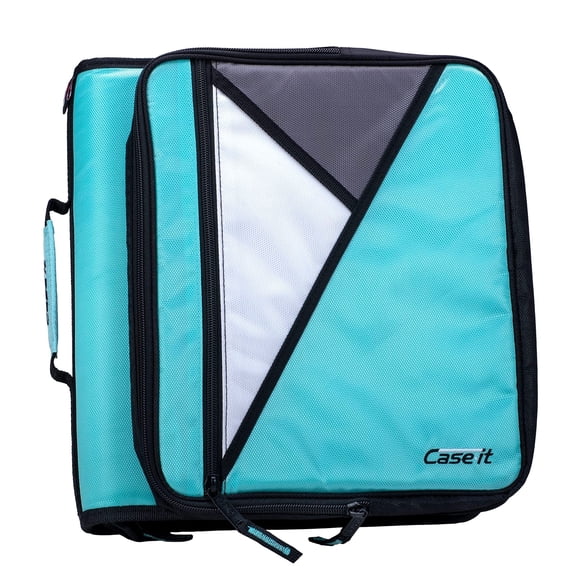 Carpeta con cremallera Case it 400 hojas 5 cm LT-007 Azul menta