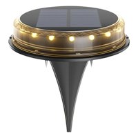 Click Ventas - Pack 5 Lampara Disco Solar Impermeable Estaca Jardin Luz Calida