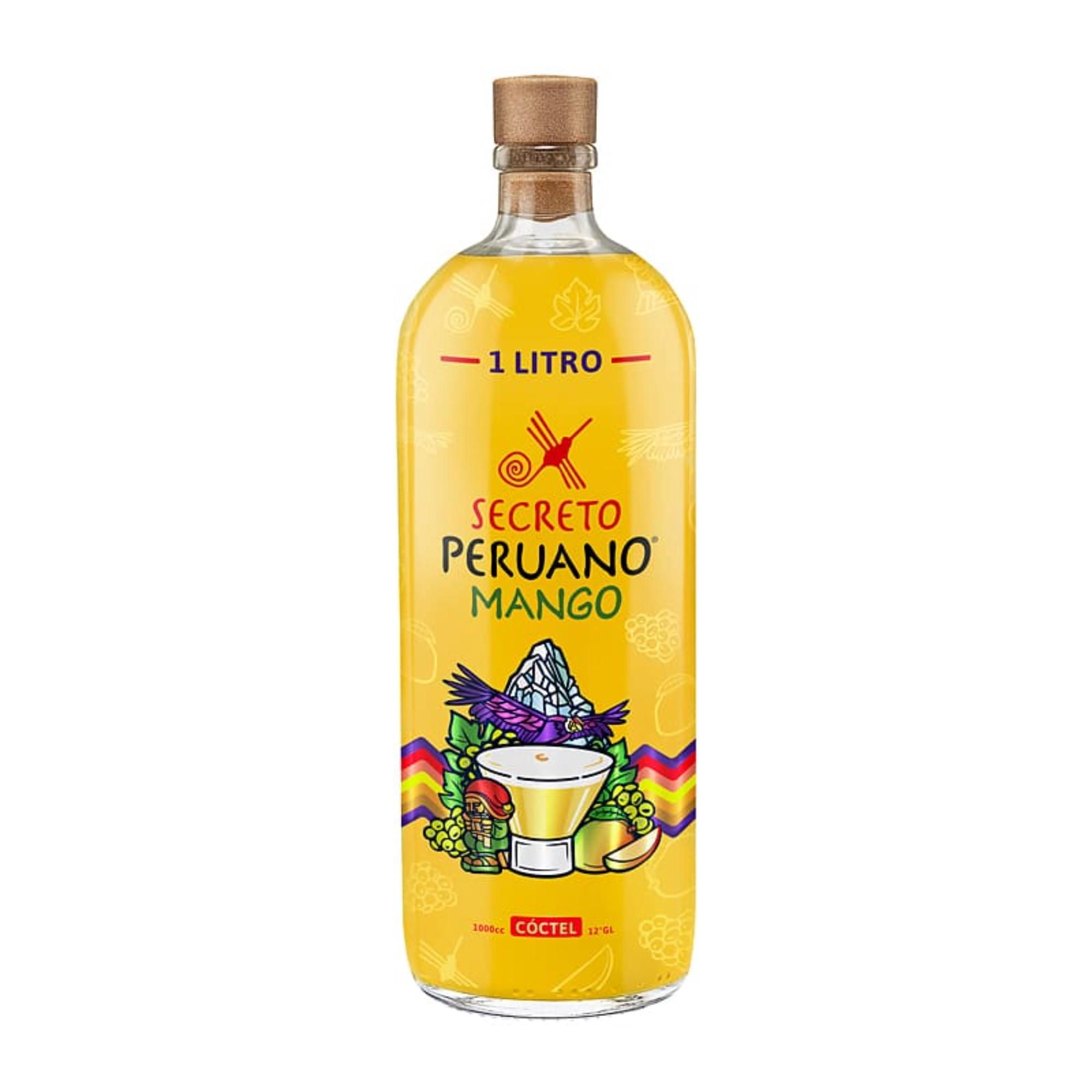 Cóctel Pisco Sour Mango 12º Botella 1 L Secreto Peruano