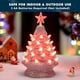thumbnail image 3 of Árbol de Navidad de mesa Joiedomi 7 de cerámica rosa con estrella y bombillas, 3 of 7