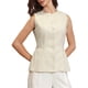 thumbnail image 1 of INSPIRE CHIC Chaleco para Mujer con Botones, Cuello Redondo, Cinturón en la Cintura, Chaleco Casual de Negocios, Talla XS, Color Albaricoque, 1 of 6