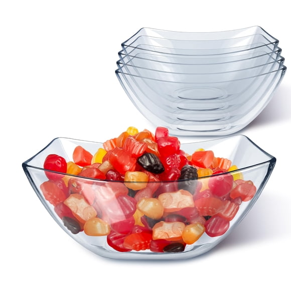 Tazones Cuadrados Transparentes 16 oz (473 ml) Pack de 4 – Stock Your Home