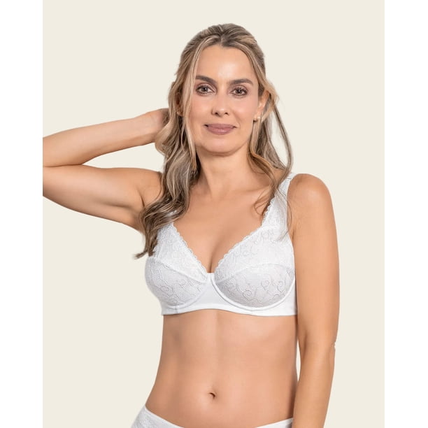 Sostén Triangular con Copas en encaje y espalda en tela lisa 71357