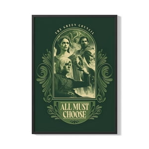 Creango - Cuadro Poster Enmarcado La Casa Del Dragon Consejo Verde Decorativo