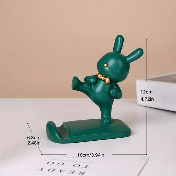 Adorable Hand-Painted Resin Rabbit Phone Holder - Perfect for Home Decor & Birthdays!