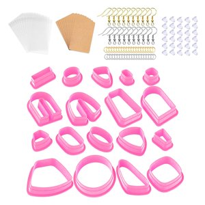 Magideal - Es De Arcilla Polimérica De Plástico, Con Tarjetas Para Pendientes, Ganchos Para Pendientes, De Arcilla Polimérica, De Es , Rosado Rosa 118 Piezas