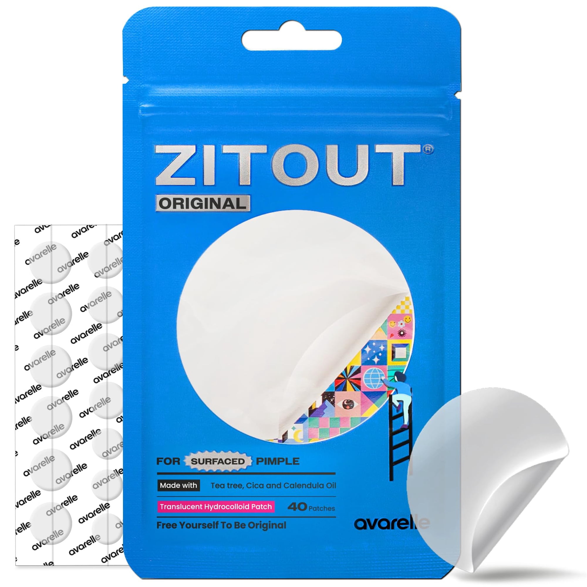 Parche Protector Contra El Acné Avarelle Zitout Hydrocolloid 40 Parches