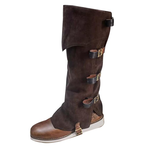 Cubiertas para Botas MKYSZLT Medieval Pirata Steampunk Marrón