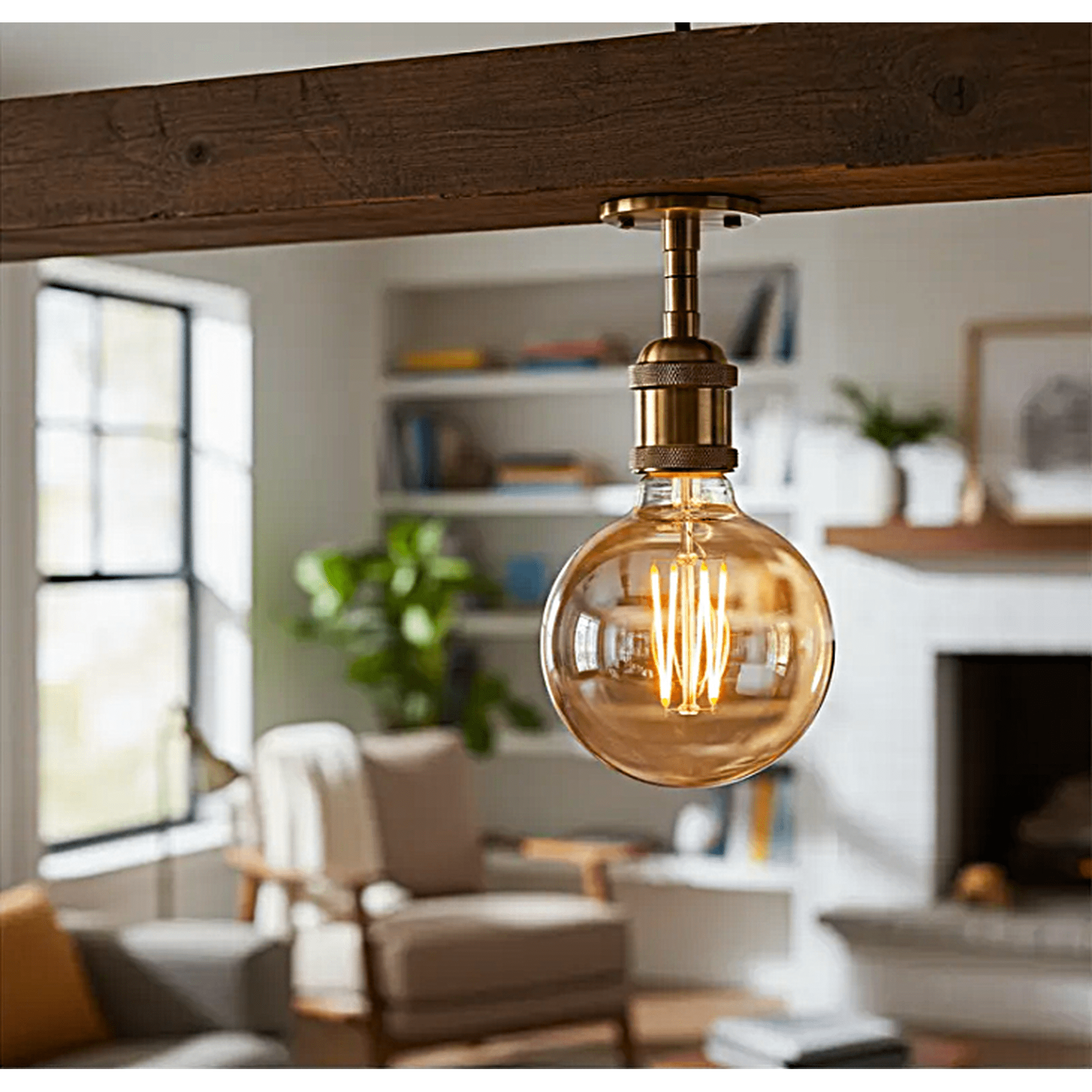 Megabright - Ampolleta Led G80 Yellow Glass E27 6w Vintage