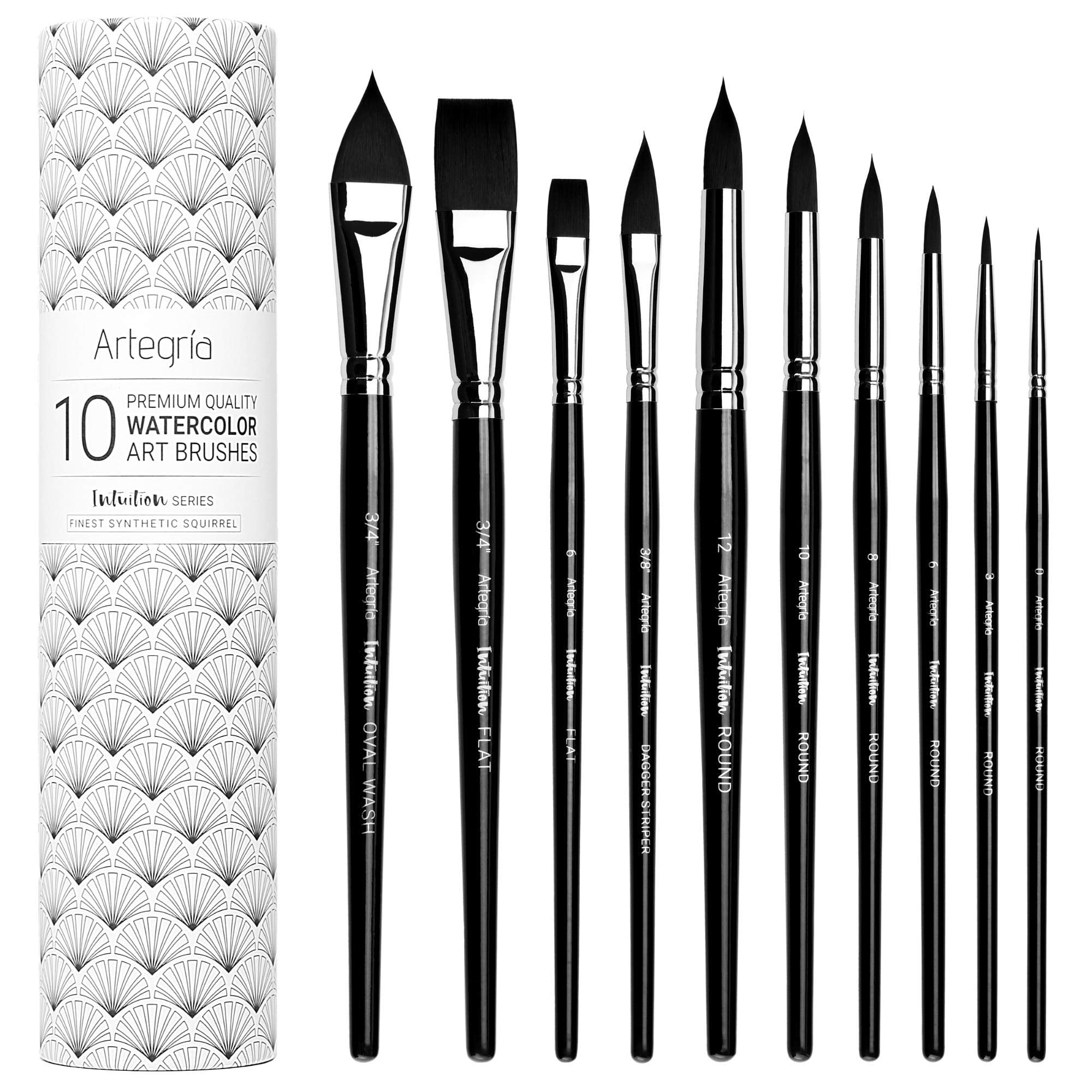 Set De Pinceles Para Acuarela Artegria 10 Professional Synthetic