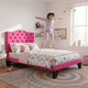 thumbnail image 4 of Cama 1,5 Plazas Ovalado, Incluye Base + Respaldo Fucsia Flobal, 4 of 4