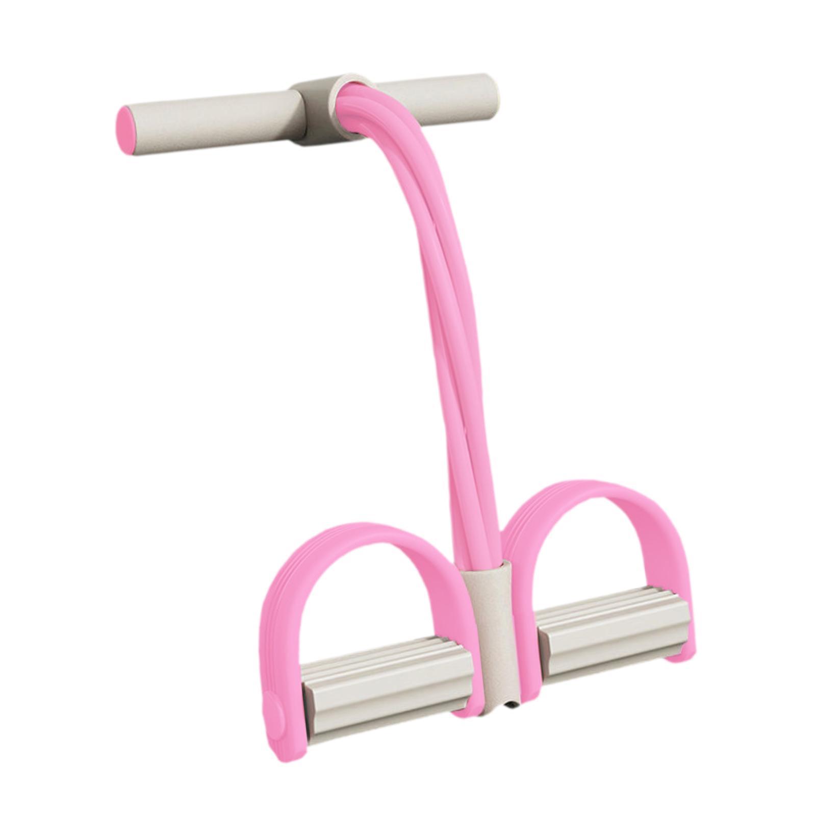 Ioensy - Tirador De Pedal Elástico, Banda De Resistencia, Cuerda De Tensión Para Yoga, Para Espalda, Abdomen, Rosa Y Gris