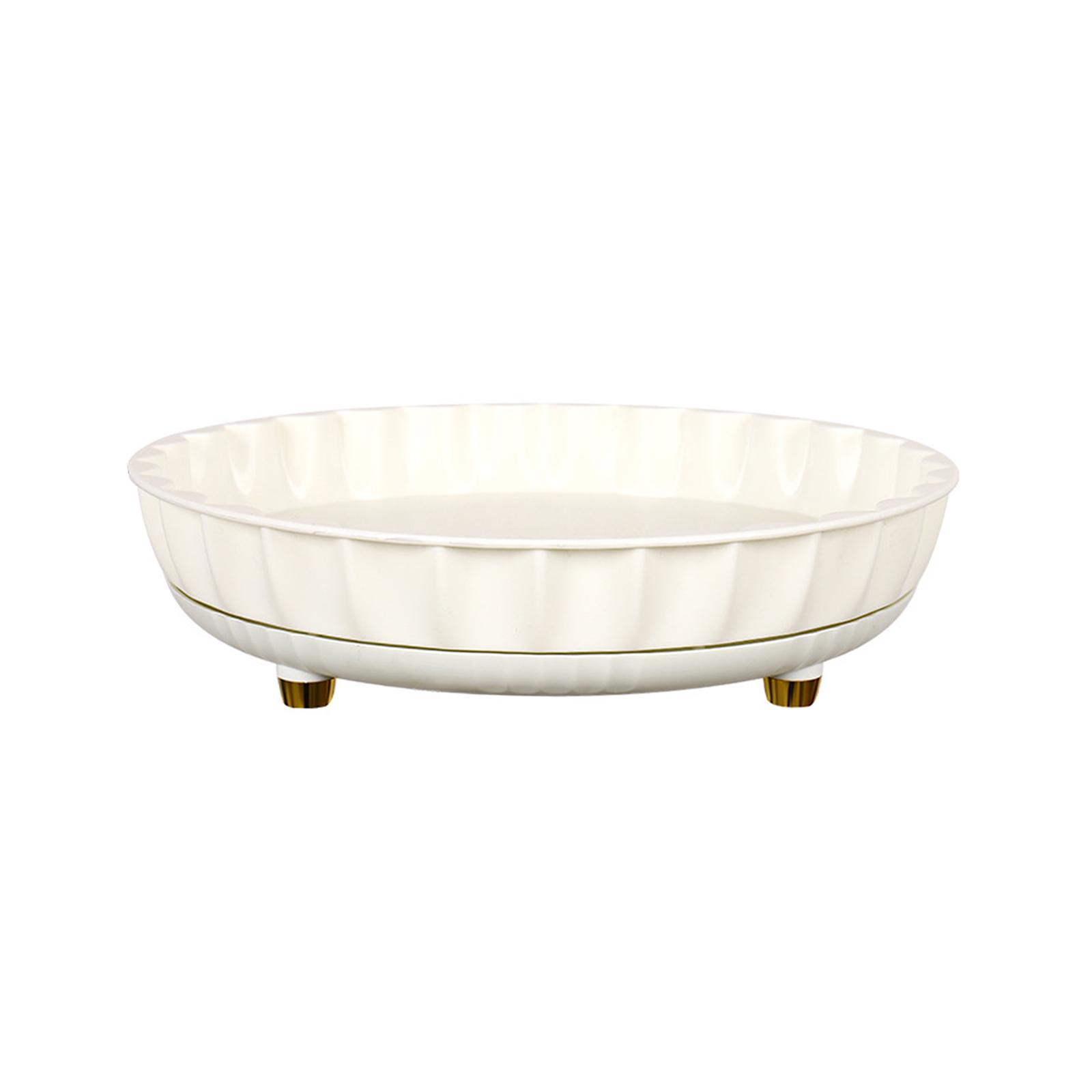 Magideal - Organizador De Plato Giratorio, Organizador De Cosméticos, Bandeja De Almacenamiento De Escritorio Multiusos Giratoria, Estante De Especias Para Encim Blanco