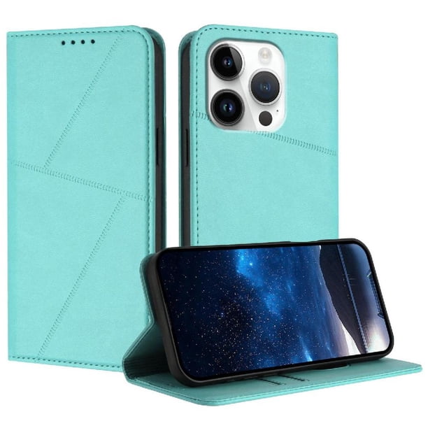 Funda Cartera Magnética para iPhone 16 Pro Protección Antichoque con Ranuras Verde
