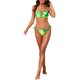 thumbnail image 2 of INSPIRE CHIC Conjunto de Bikini de 3 Piezas para Mujer con Cubierta de Malla de Manga Larga, Traje de Baño de Triángulo con Lazo Lateral y Túnica de Playa Fruncida Amarillo Verde X-Large, 2 of 6