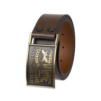 Cinturón De Piel Levi'S Plaque Hebilla Marrón Para Hombre Talla M