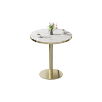 M&Ms - Round Modern Dinning Table 31.5 Inches Bistro Table Tulip Table With Faux Marble Top,Easy Assemble,Sturdy Metal Frame Diameter