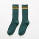 thumbnail image 1 of suxuMhao Calcetines, 5 Pares Calcetines Retro a Rayas de Doble Barra y Doble Aguja, Calcetines Casuales para Todas las Estaciones, Talla Única Que Se Ajusta a la Mayoría, Calcetines de Algodón Verde, 1 of 2