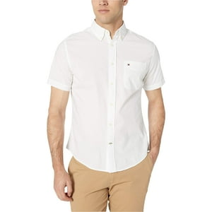 Camisa Tommy Hilfiger Para Hombre, Manga Corta, Casual, Corte Regular