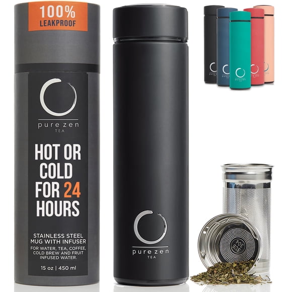 Thermos Con Infusor De Acero Inoxidable 450 Ml Negro