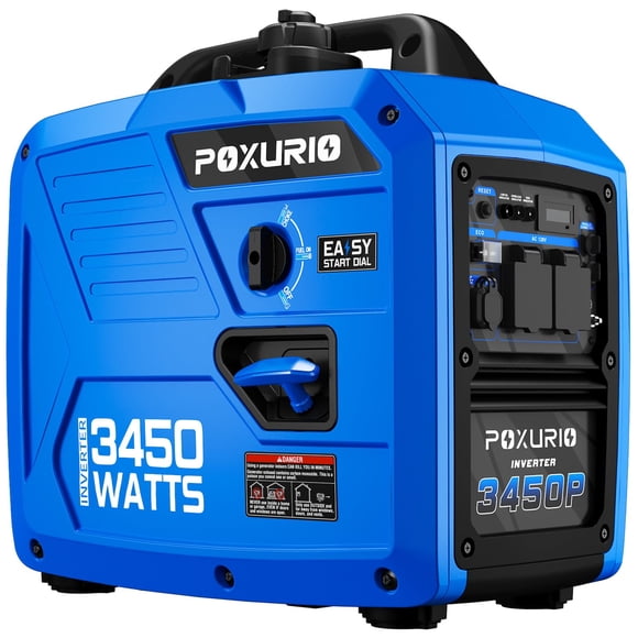 Generador inversor portátil POXURIO 3450W, tanque de combustible de 6L