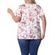 thumbnail image 5 of Agnes Orinda Blusas de Verano Casual de Talla Grande para Mujer con Estampado Floral, Volantes, Pliegues, Cuello en V, Manga Corta 1X Blanco Rosa Floral, 5 of 8