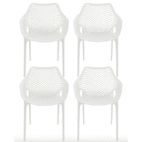 Habita2 Chile - Pack 4 Butaca City Para Exterior Apilable Resistente - Blanco