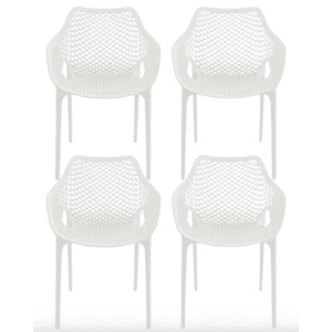 Habita2 Chile - Pack 4 Butaca City Para Exterior Apilable Resistente - Blanco