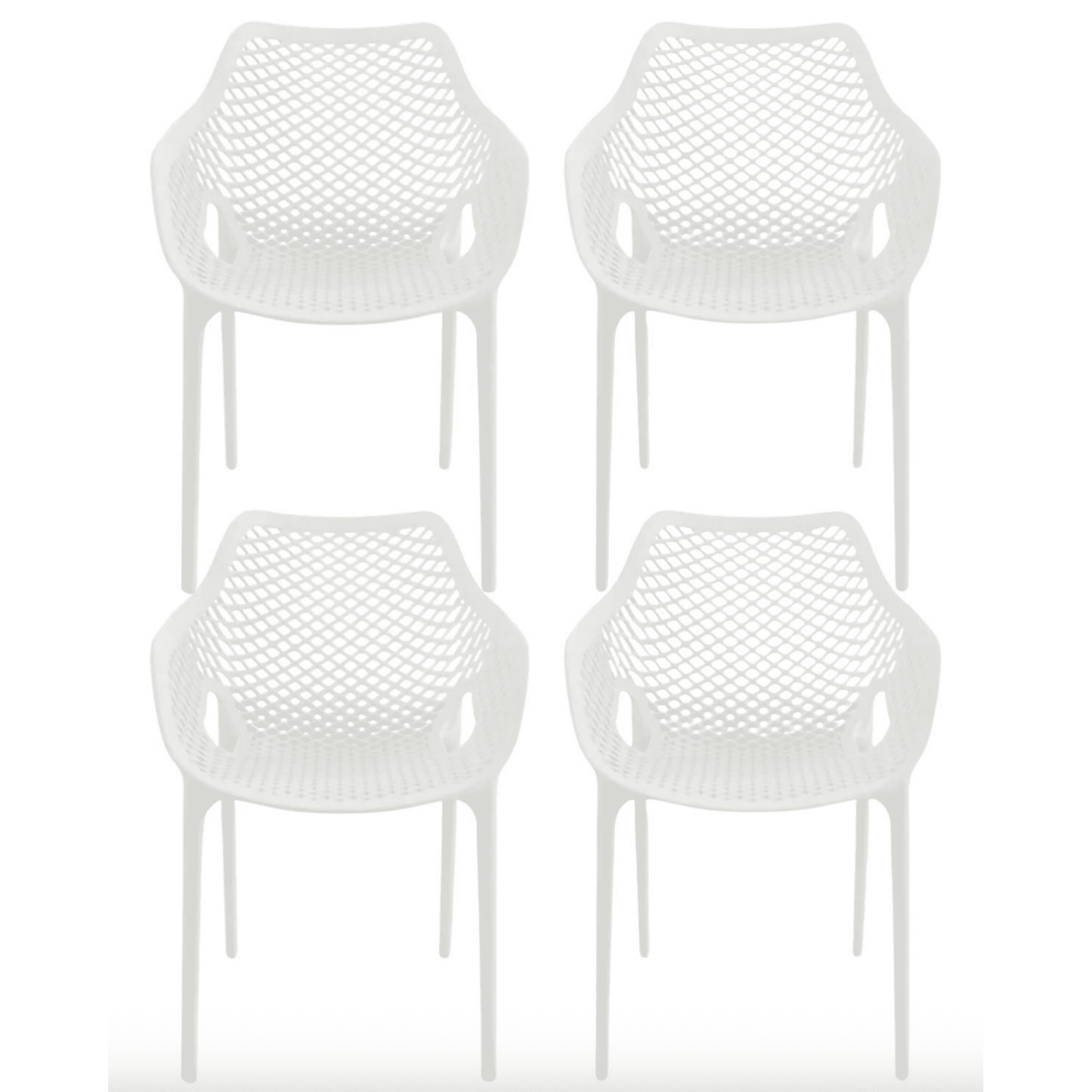 Habita2 Chile - Pack 4 Butaca City Para Exterior Apilable Resistente - Blanco