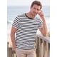 thumbnail image 4 of INSPIRE CHIC Camiseta de Hombre a Rayas de Manga Corta Casual de Verano Talla S Negro, 4 of 5