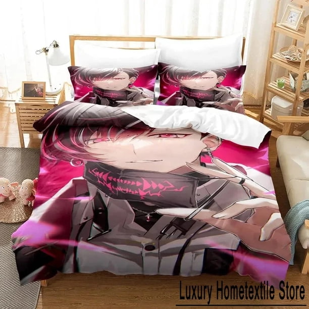 Ver Vermillion NIJISANJI EN Bedding Set Duvet Cover Bed Set Quilt Cover Pillowcase Comforter Size Boys Adult Bed Sheets