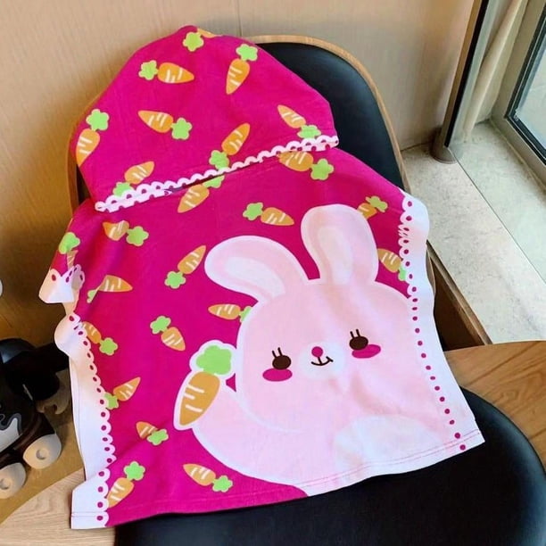 1pc Kids Cartoon Hooded Bath Towel, Absorbent Cute Bath Towels With Hood For Girls Boys, Bathroom Accessories