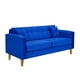 thumbnail image 2 of Sofa New Retro 3C + 2 Pouf Felpa 04 Azul Rey, 2 of 6