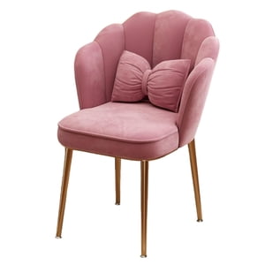 Magideal - Silla De Tocador Silla De Comedor Silla Decorativa Cómoda Y Elegante Rosa