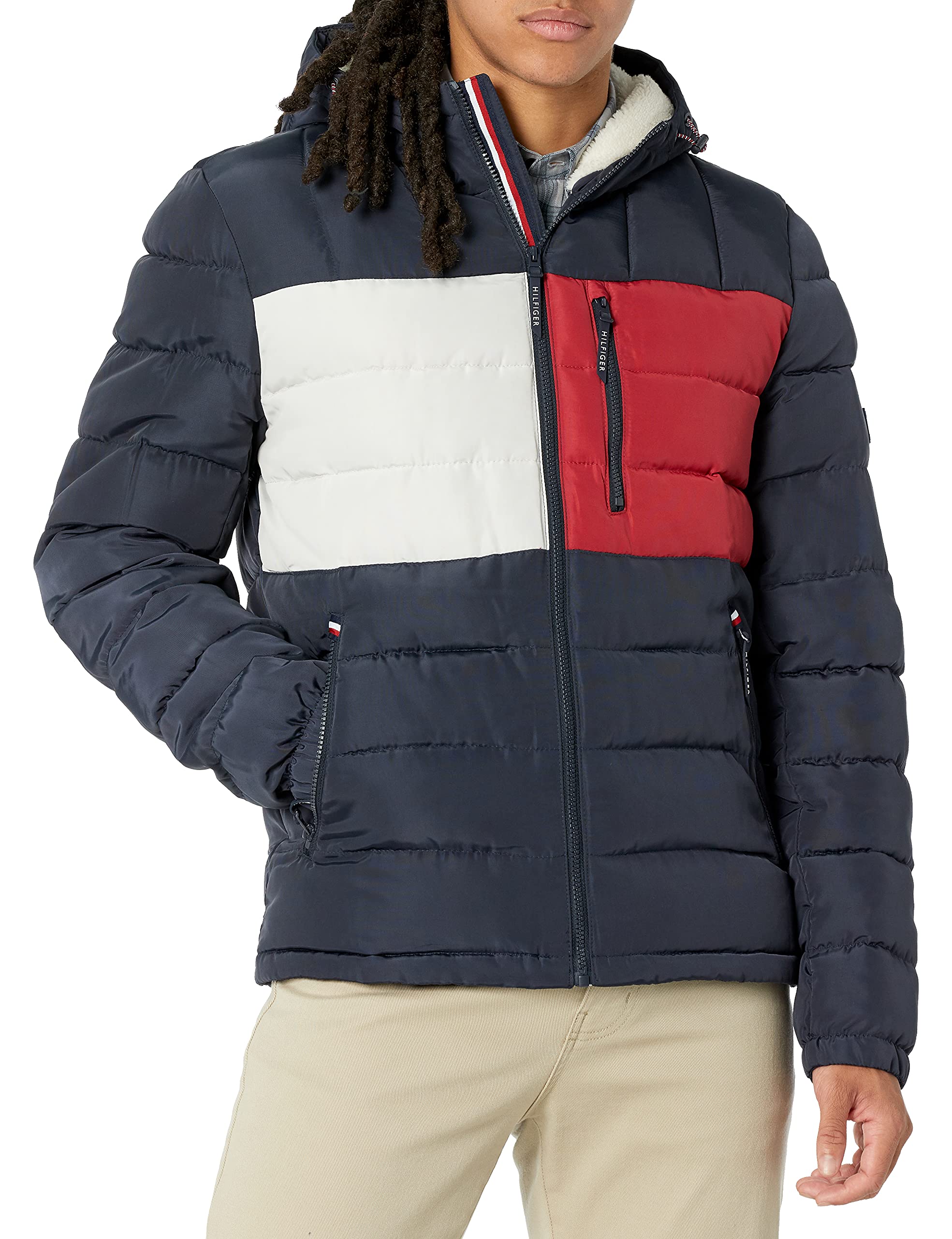 Chaqueta Tommy Hilfiger Para Hombre, De Peso Medio, Con Forro Sherpa