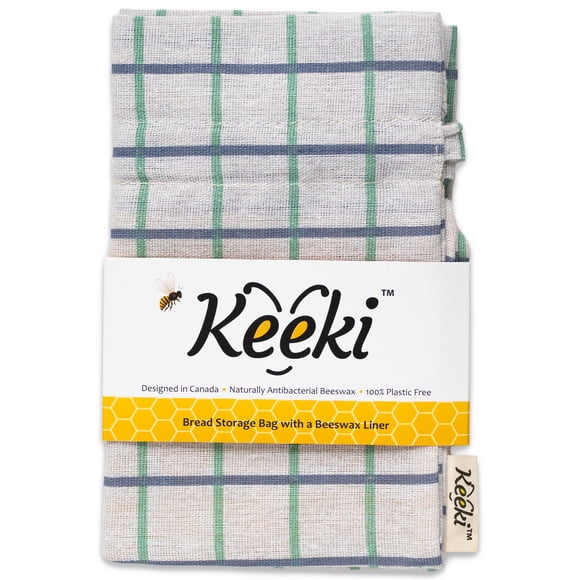 Bolsa de pan Keeki Bag The Original Beeswax de lino azul
