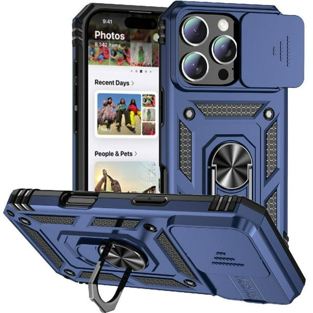 Estuche GANGXUN para iPhone 16 Pro, soporte giratorio 360°, estilo mecánico y magnético