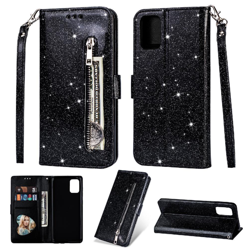 Funda Para Foxdock Elegante Funda Samsung Galaxy M51 Glitter Con Cremallera-Ideal Para El Uso Diario