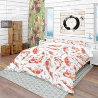 Milsleep - Designart 'Motivo Chino Con Carpas Arco Iris' Juego De Cama Oriental - Edredón