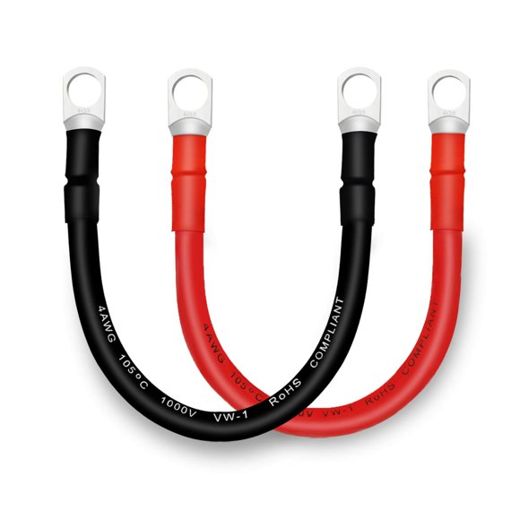 Cables de batería QIATOL 4 AWG cobre 30 cm (2 unidades)