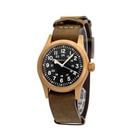 Reloj Hamilton Khaki Field Mechanical Bronze Leather Strap Black Dial H69459530 Men'S Watch