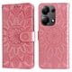 thumbnail image 1 of Funda tipo cartera FOXDOCK para Xiaomi Redmi Note 13 Pro 4G , diseño girasol en relieve, cuero PU, cierre magnético, soporte y tarjetero, 1 of 5